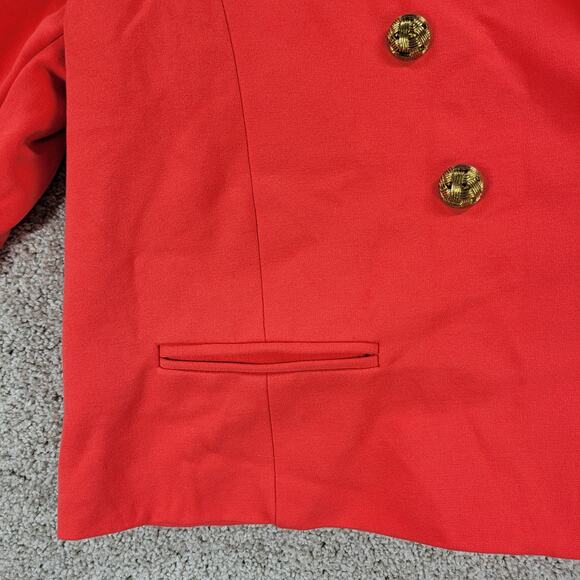 VTG Countess Luann Womens Cropped Blazer 1X Coral Double Breasted Notched Lapel - Picture 11 of 15